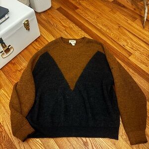 VINTAGE Hugo Boss Two-Tone Brown and Black Crewneck Sweater